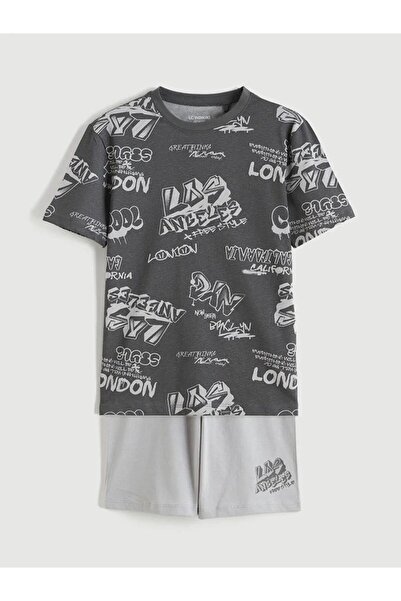 LC Waikiki Printed Boys' Shorts Pajama Set (S6)