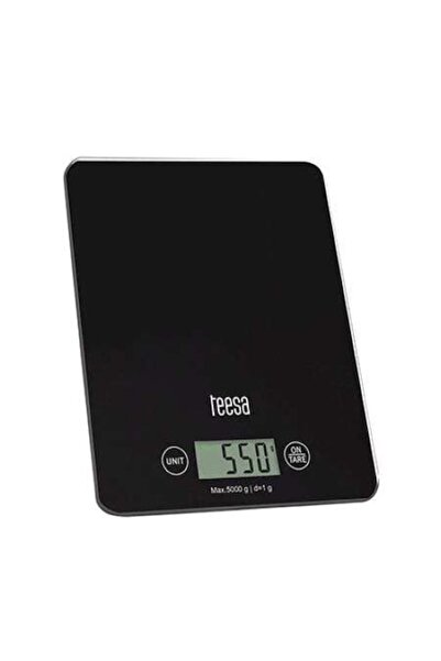 Teesa Cantar de bucatarie, TSA0804-B, sticla, 5kg, negru