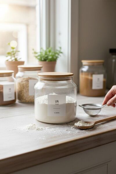 ANJEAHOME 2 Lt Glass Legume Storage Container |   Bamboo Lid |   Labeled |   ...