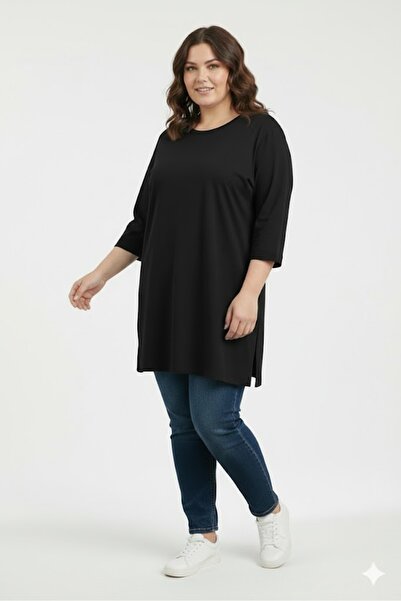 elma abone Plus Size Combed Tunic