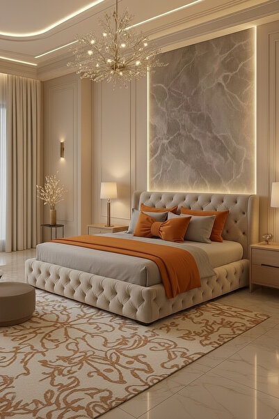 JACA 2'li Keten Kumaş Dekoratif Yatak Runner & İç Dolgulu XXL Boy Fiyonk Şekl...