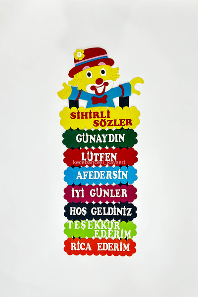 Keçebahçesi Kayseri Sihirli Sözler Keçe Pano , İlkokul Ana Okulu Pano, Çocukl...