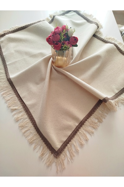 denizli hatırası Cendere Fringed 100% Cotton Natural Linen Fabric with Vintag...