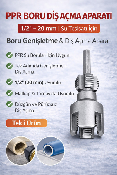SENBANG PPR Boru Diş Açma Aparatı 1/2” (20 mm) – Su Borusu Genişletme ve Diş ...