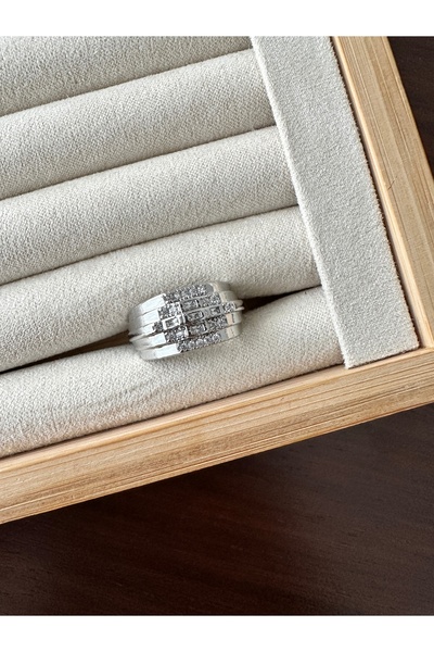 ringbox Silver Color Multi Stone Ring