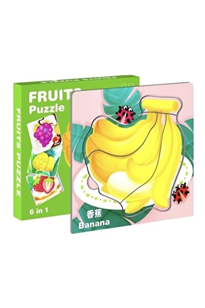 MASHASHOP Set 6 puzzles 6 in 1, Fruits, large pieces, multicolor, 1 year+