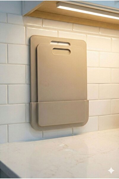 Funny Life 2-Piece Cutting Board Set with Stand, Non-Slip Base - Adhesive In-...