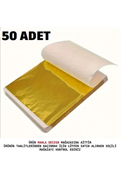 MAHLA Altın Yaprak,altın Varak 50 Adet 9x9cm - Mobilya Hobi Epoksi Reçine - D...