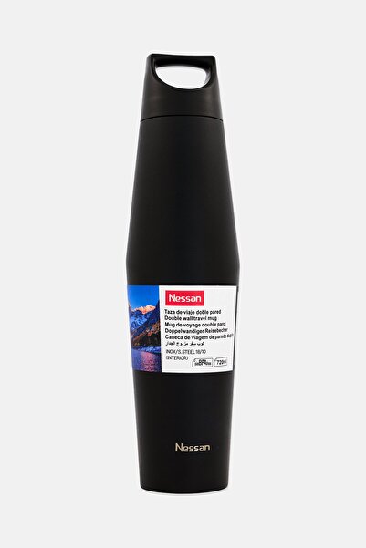 Nessan Stainless Steel Double Vaccum Insulated Travel Flask Bottle 720 ml, Black
