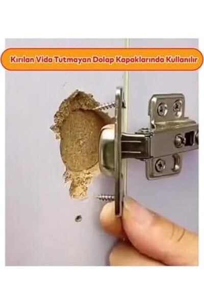 STOREMAX Menteşe Tamir Sacı Pratik Paslanmaz Dolap Tamir Onarım Kiti Kapak Me...