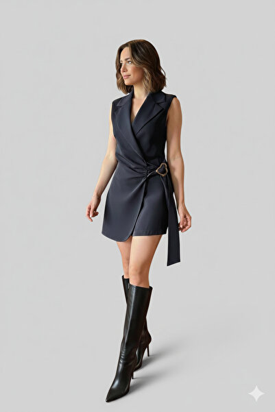 Rute butik Lacivert Toka Detaylı Tulum