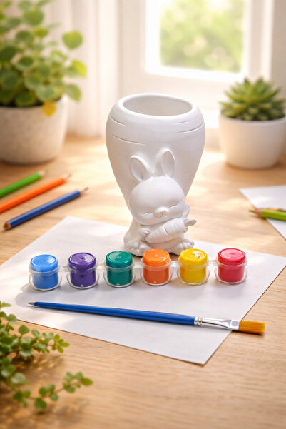 adanaçiçekliatölye TAVŞANLI HAVUÇ KALEMLİK BOYAMA SETİ