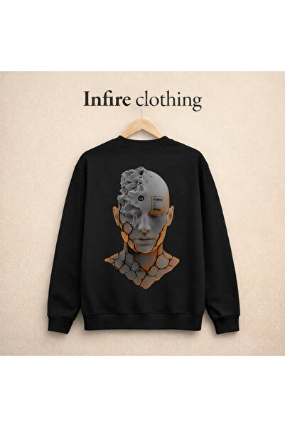 Infire clothing Unisex Oversize 100% Cotton Printed Sweatshirt