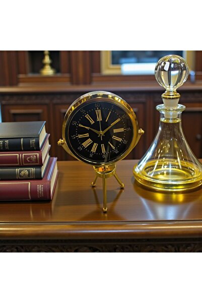 Sleep Nova Modern Metal Ayaklı Dekoratif Masa Saati Gold Kasa