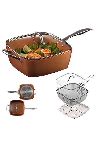 COPPER Square Multifunctional Non-Stick Frying Pan for Oven and Induction