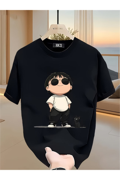 GHZAL Home Collection Unisex Men/Women Boy Custom Printed Oversize Cotton Cre...