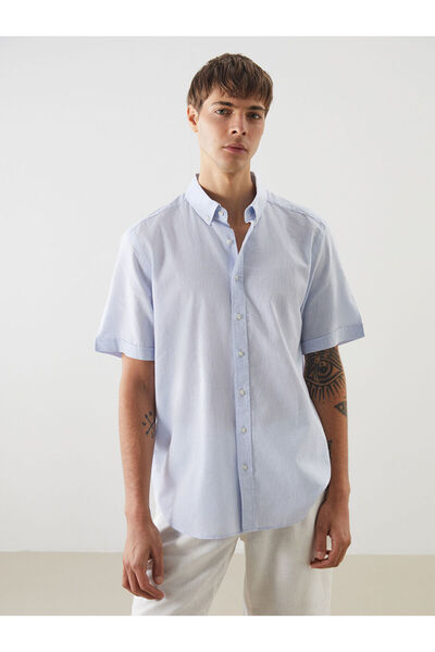 LC Waikiki Nevavm Regular Fit Linen Blend Men's Shirt with Difference