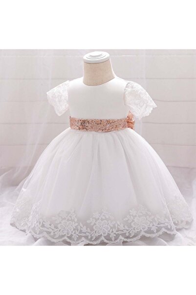 kizu White baptism dress for girls