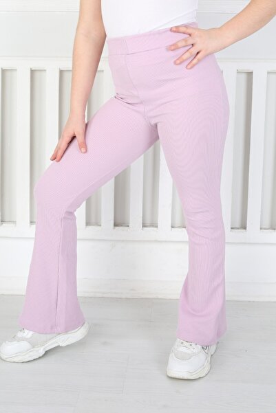 Giyimodam Spanish Style First Quality Twill Fabric Lilac Girls' Casual Leggings