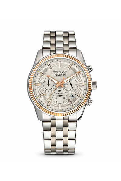 Ferrucci Men's Wristwatch Steel Band Watch with Calendar Gift for Lover Birth...