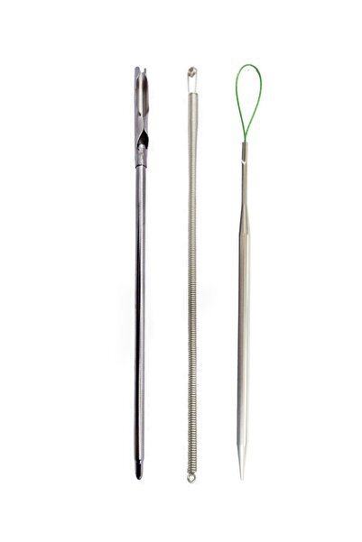 hodbehod Kordon Bel Lastik ve İplik Geçirme Aparatı Metal 3lü Set