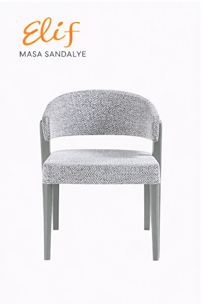 ELİF SANDALYE Vera Sandalye | Dokulu Kumaş Kaplama Modern Tasarım Ahşap Ayakl...