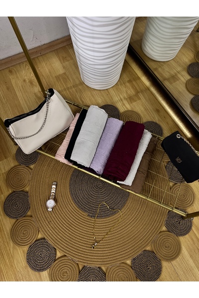 Bonjela Bordo Kraşlı Bambu şal