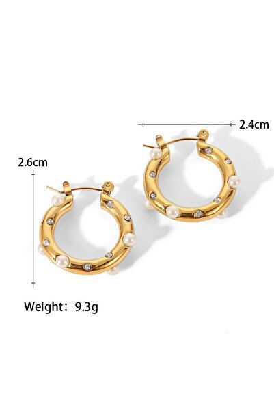 Choice Earring B Trendy Gold Color Crystal Stainless Steel Round Earrings For...