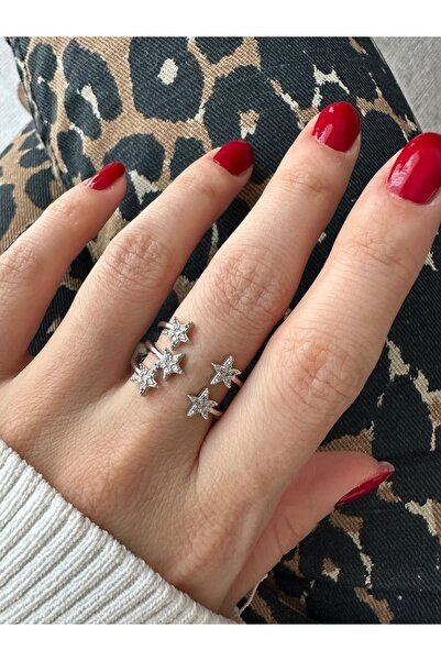 ringbox خاتم نجمة خماسية فضي اللون