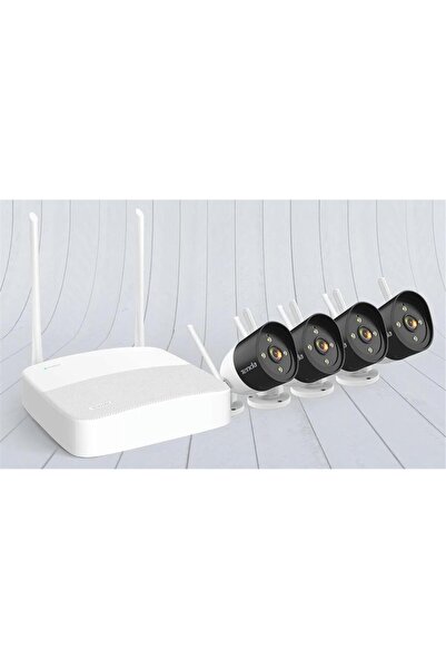 Universal جهاز تسجيل NVR من 4 قنوات Tenda K4W-3TC + مجموعة من 4 كاميرات IP وا...