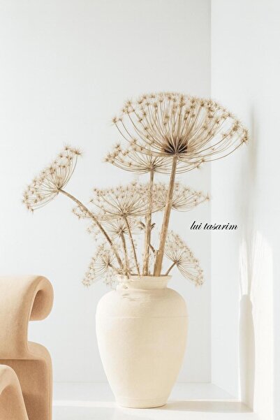 Lui Tasarım KRem rengi XXL boy Lame Vazo dokulu Stoneware Modern Doğal Çömlek...