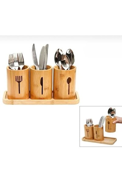 Nacario Nrcrioshop Bamboo Countertop Spoon Holder with Stand 3-Piece 1201248