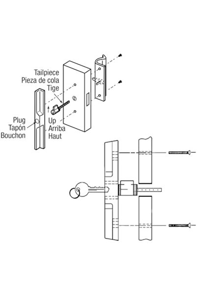 Nacario Nrcrioshop E 2103 Cylinder Lock, 1-1/4 Inch, Shaped Keys 1201248