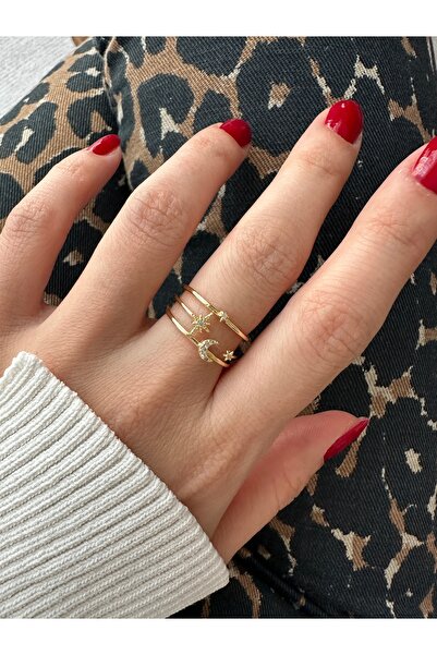 ringbox Gold Crescent Star Ring