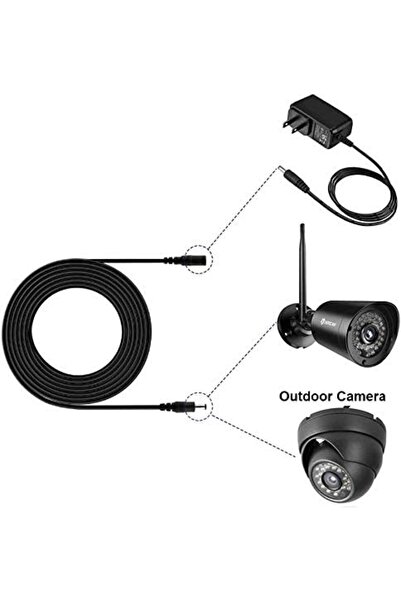 Nacario كابل تمديد محول تيار مستمر NrcrioShop 4383 بطول 2 متر 5.5 ملم × 2.1 م...