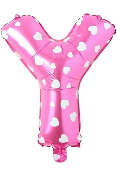 Yıldızan Esnshop Letter Y 16 Inch Pink Heart Color Foil Balloon 36 cm (Pink) ...