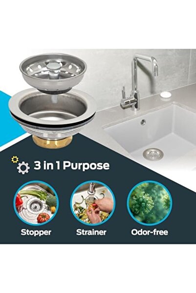 Nacario Nrcrioshop Kitchen Sink Strainer with Flange and Brass Snap-On Joint ...