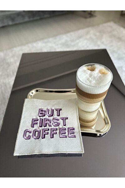 Nacario Nrcrioshop but First Coffee Patterned Cocktail Napkin 1201248