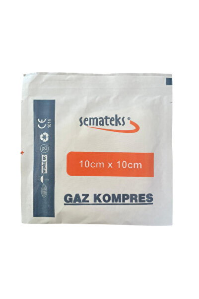 SEMATEKS STERİL GAZ KOMPRES 10cm x 10cm GAZLI BEZ KLASİK PAMUKLU DOKUMA 1 Pak...