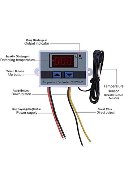 Yıldızan ynsstores Dijital Termostat Kuluçka Termostatı XH-W3001 220V AC Diji...
