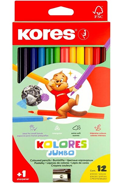 Nacario Nrcrioshop Kolores, Coloring Pencil 3-Cant Sharpener, 12 Colors 1201248
