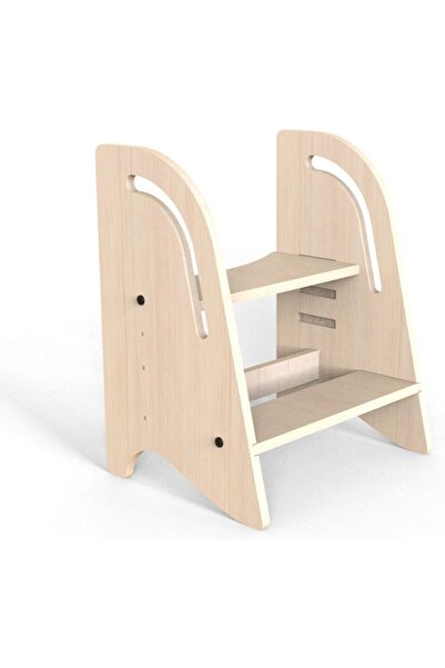 ynsstores Mamatoyz StepIn 2'si 1 Arada Ahşap Basamak ve Tabure Naturel, montessori basamak, doğal ah