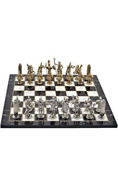 Nacario Nrcrioshop Gifthome, Metal Chess Set/Kit; Battal, Greek, Shiny, Cat. ...