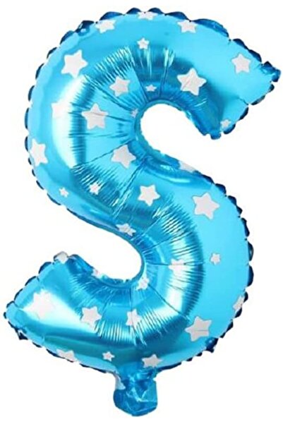 Yıldızan Esnshop Letter S 16 Inch Blue Star Color Foil Balloon 36 cm (Blue) 1...