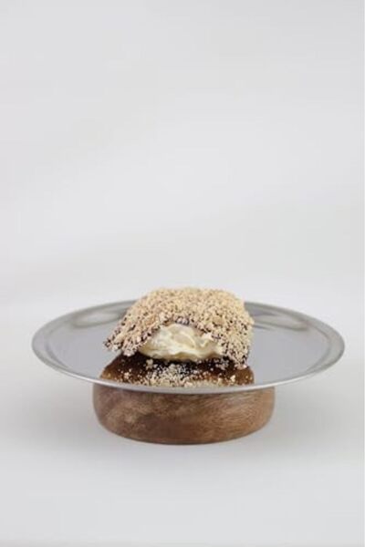 Nacario Nrcrioshop & Metal 18 cm Round Serving/Presentation Plate with Wooden...