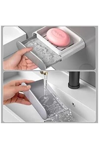 Nacario طقم حامل إسفنجي لاصق للصابون للمطبخ والحمام من نركريوشوب، أبيض، طقم م...