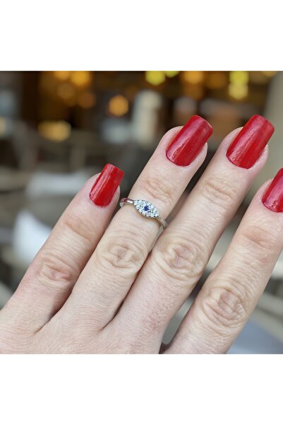 GOX خاتم العين المزود بحجر أزرق على شكل إصبع السبعة