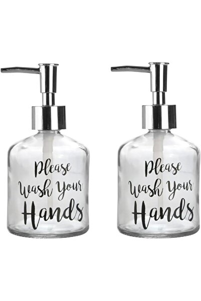 Nacario طقم NrcrioShop موزع صابون سائل زجاجي 2 قطعة، موديل مكتوب عليه 300 مل ...