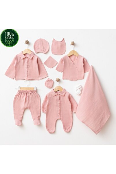 tinibud Yenidoğan Gül Kurusu %100 Pamuk Müslin Hastane Çıkışı Seti – Şık Hedi...