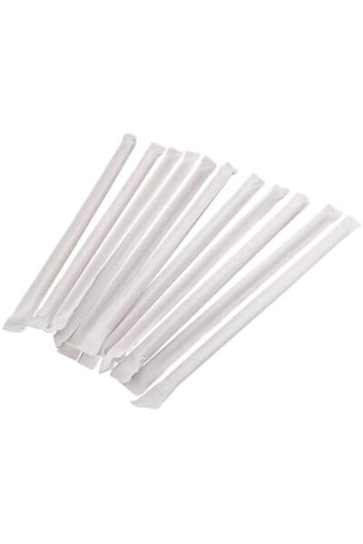 Nacario Nrcrioshop Meri̇p Plastic Hygienic Straws with Paper Wrap - 200 Piece...
